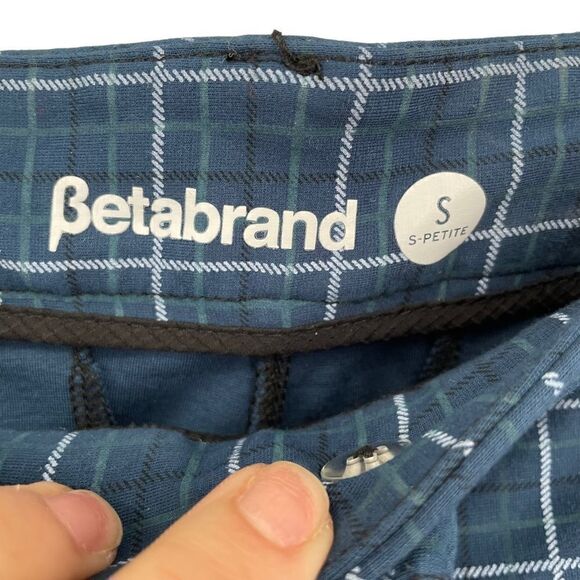 Betabrand Plaid Zip Up Button Closure W Pockets Career Stretch Pant Small Petite - Picture 6 of 8